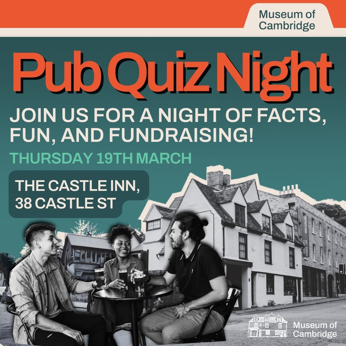 an image showing that there is a pub quiz at Museum of Cambridge on the 19th March 2026