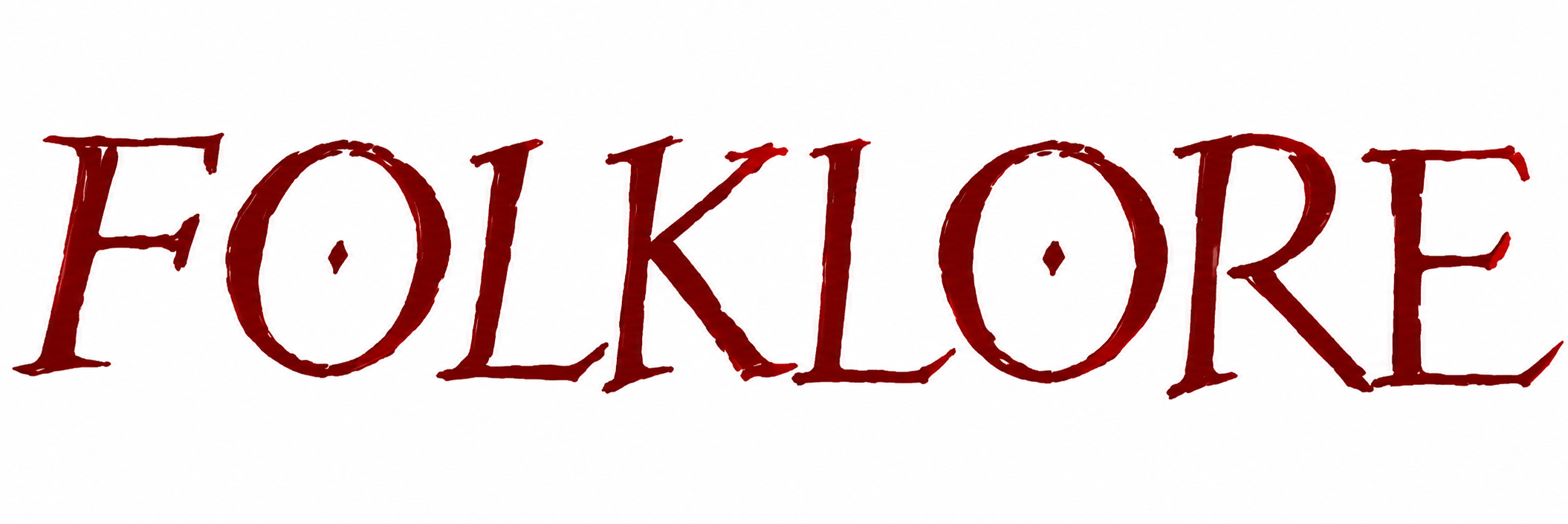 Large title reading 'Folklore' in dark red sketchy capitals.